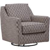 Swivel Glider Accent Chair in Reyha Shadow Grey Fabric